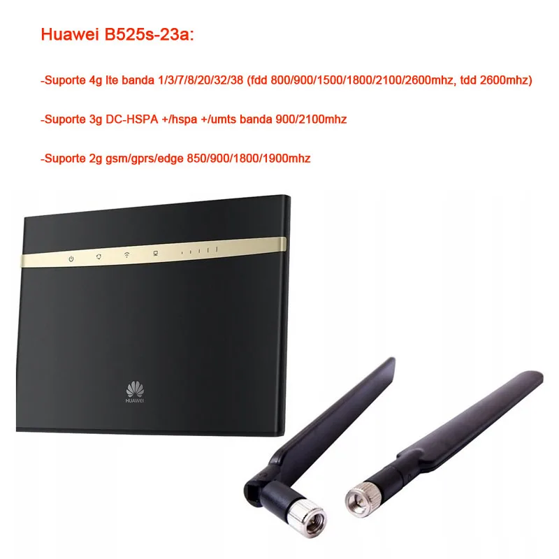 Unlocked Huawei B525s-23a 300Mbps 4G LTE Advanced CAT6 Wireless AC 1000M LAN Wifi Router free 2pcs antenna