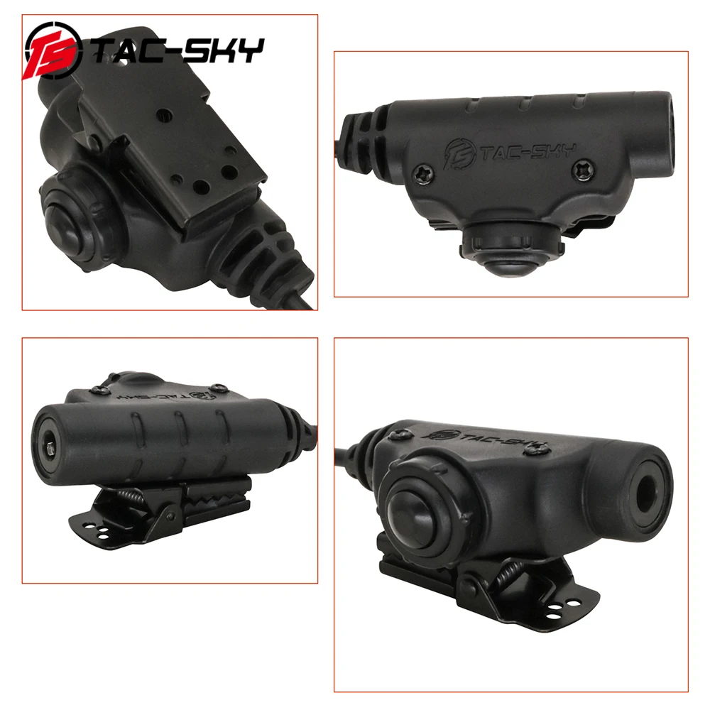 TS TAC-SKY U94 V2 PTT Tactical Headset Adapter Accessories Compatible with UV-5R UV-5RE Kenwood Plug Baofeng Walkie Talkie
