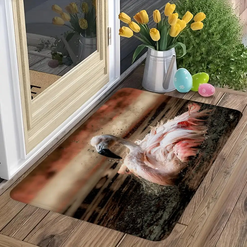 Модный напольный коврик с фламинго для входной двери домашний Придверный в