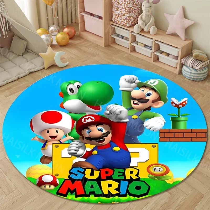 Круглые коврики Super Mario для спальни напольные детской комнаты домашний коврик