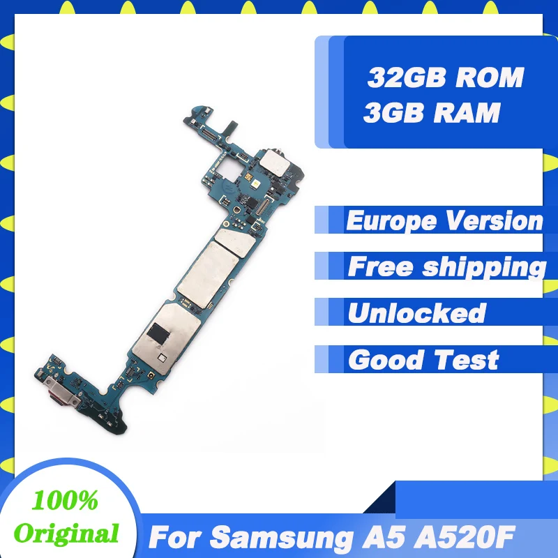 Оригинальная Европейская версия 32 ГБ для материнской платы Samsung Galaxy A5 A520F полная