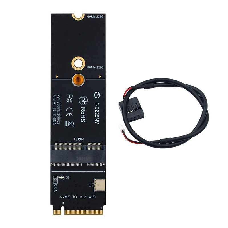

Адаптер для Беспроводной локальной карты Adatper M.2 Key E на M.2 Key M Адаптер Wi-Fi Bluetooth адаптер для AX200 9260AC