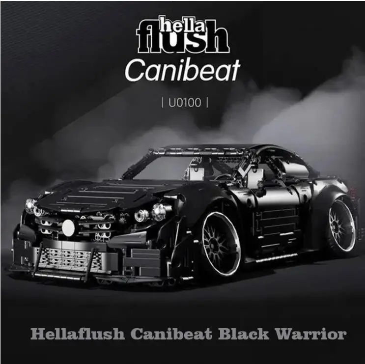 

Technical MOC Super Racing Car HellaFlush Canibeat Black Warrior Car Model Building Bricks Blocks Toy Boy Kids Birthday Gifts