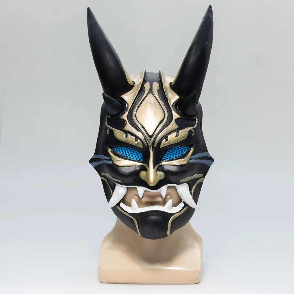 

Genshin Impact Xiao Cosplay Masks Genshin Liyue Alatus Half Face Latex Masques Carnival Party Costumes Accessories