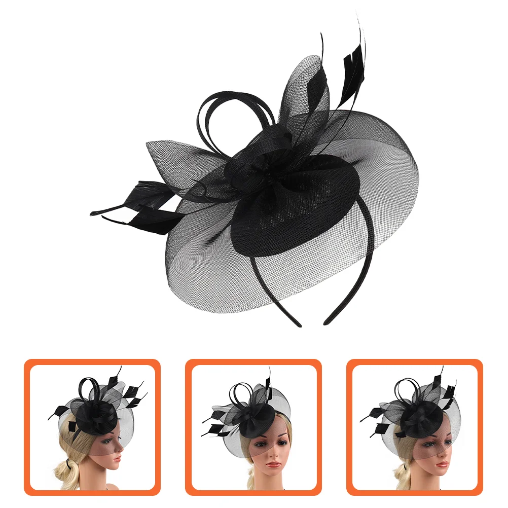 Barrette Hat Women Wedding Fascinator Headband Banquet Headwear Headdress Bride Gauze Bands