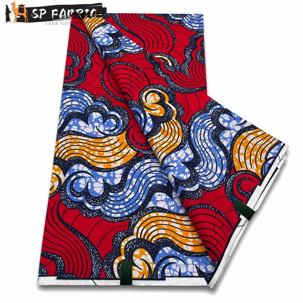 

100% оригинальная настоящая супер ткань анкарская ткань Африканская восковая ткань анкарская блочная печать батик голландская Ткань 6 ярдов ...