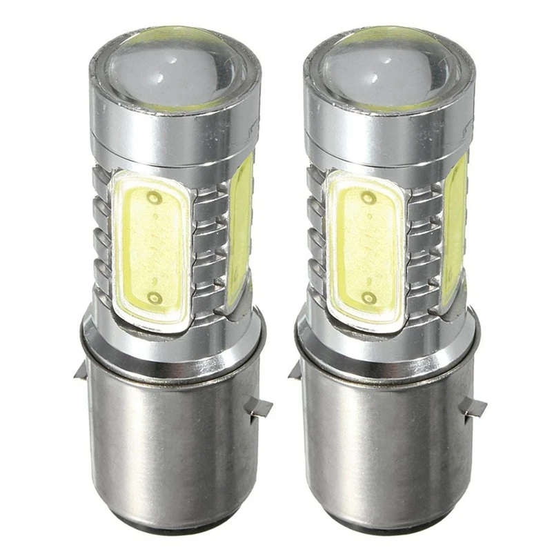 

2x12 В BA20D H6 4 COB Светодиодная белая лампа светильник мотоцикла, велосипеда, мопеда, квадроцикла светильник РА