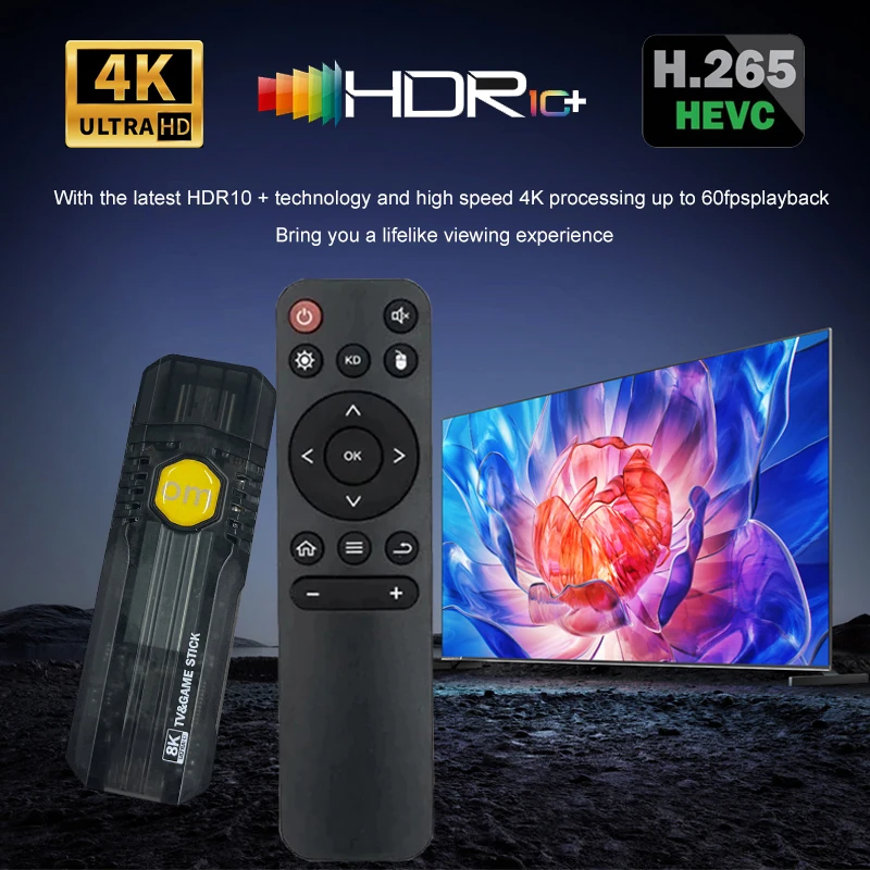 Фото Q96 OM Stick Android 13 Amlogic S905 Smart TV Stick PK MX10 F3 HDR10 HD 4K WiFi 4G Медиаплеер iptv №2
