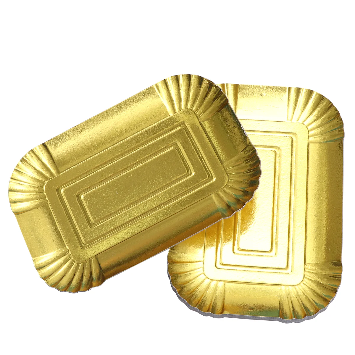 

BESTONZON 10pcs Foil Pan Aluminium Foil Paper Tray Plain Party Golden