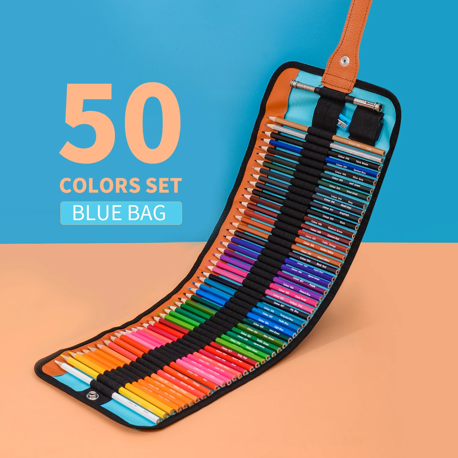 

Professional Colored Pencils Wood Watercolor Drawing Pen Set with Portable Roll-Up Canvas Bag For Adults, Artists, & Children