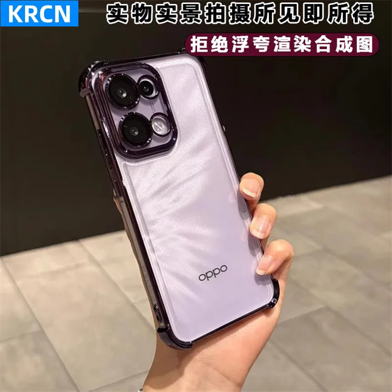 Фото Чехол для Oppo Reno 15F 15 Pro 14 5G Reno14 F 13 F с защитой камеры, гальванизированный, прозрачный, силиконовый, противоударный бампер №4