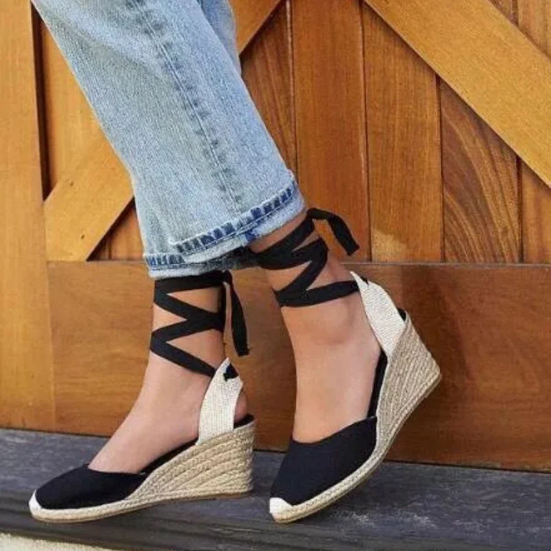 Женские эспадрильи сандалии с ремешком на щиколотке женские шлепанцы холщовые