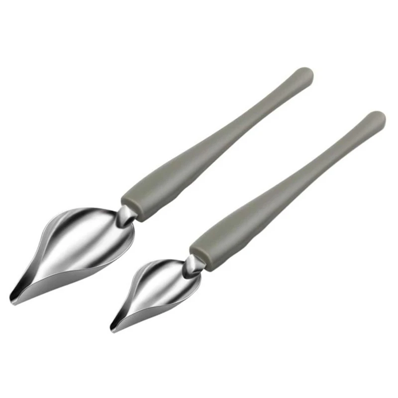 

Promotion! Culinary Drawing Decorating Spoon Set, 2 Pcs Saucier Drizzle Spoons,Decorating Pencil Spoon For Decorative Cake,Coffe