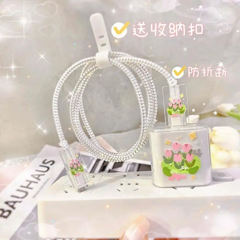 Набор из 5 шт. для зарядного устройства Apple 18 Вт 20 защитный чехол Love Heart USB-кабель