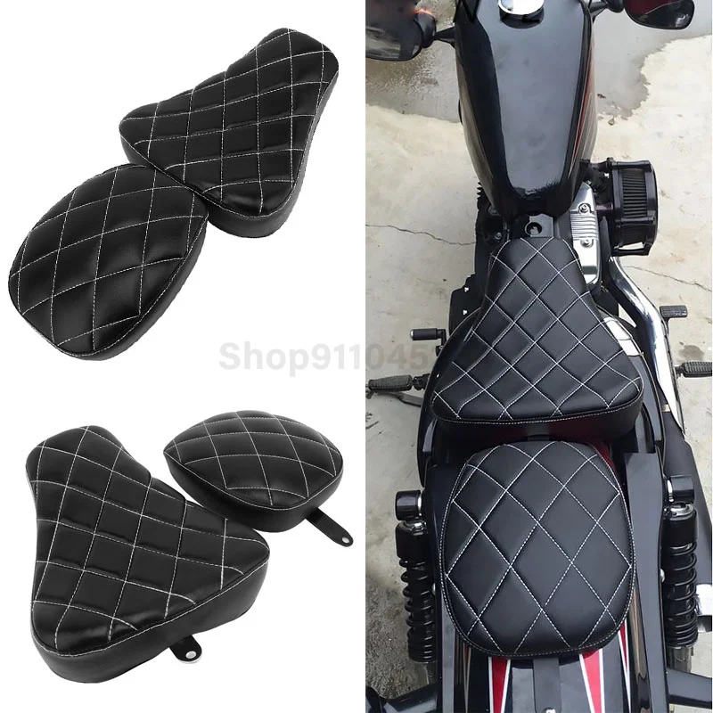 

Черная передняя и задняя подушка для мотоцикла, подушка для водительского сиденья, пассажирский пильон для Harley Sportster XL 72 48 Forty-eight 10-15