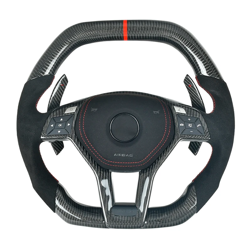 

Customized 100%Real Carbon Fiber Steering Wheel For Mercedes Benz E C CLS W218 W212 W204 W207 Class