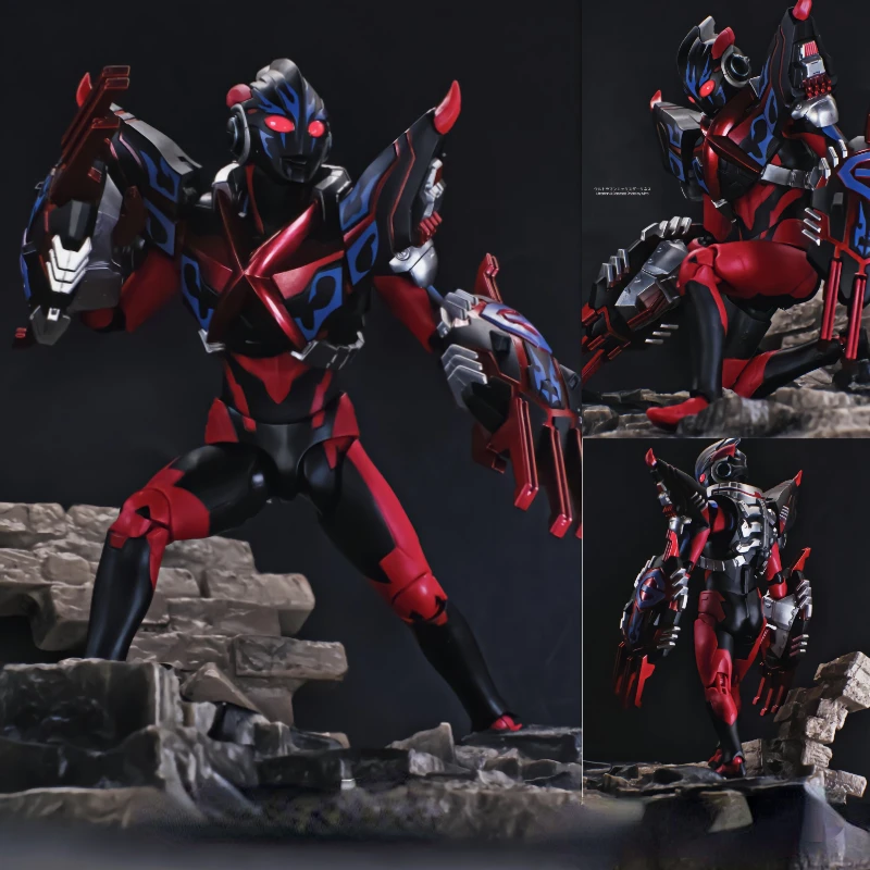 

18cm Anime Figure Ultraman X Tiga Armor Collection Decoration Action Figure Assembly Model Doll Gift With Light