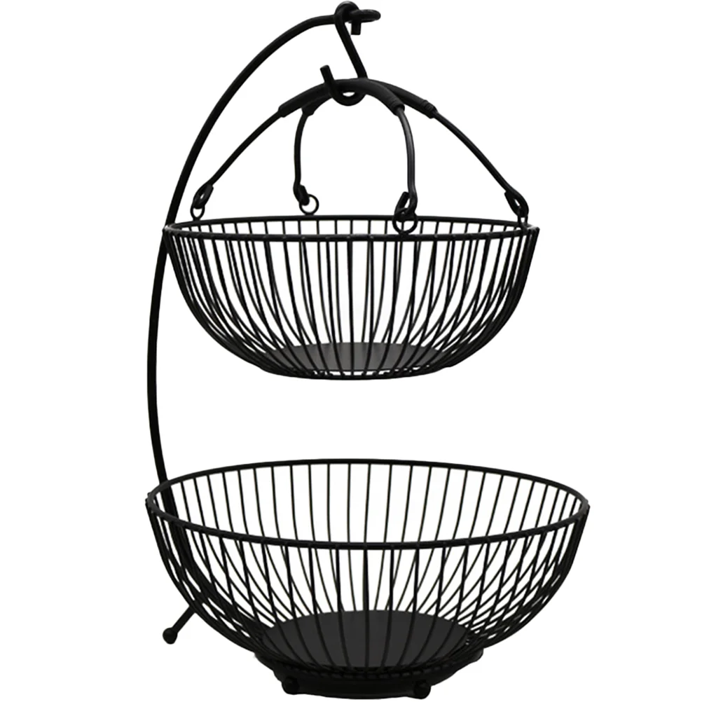 

Basket Fruit Fruits Tray Wire Vegetable Bowl Holder Tiered Countertop Metal Snacks Serving Container Home Storage Table Party