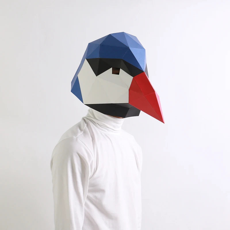 

3D Бумажная форма, птица, павлин, голова, головной убор, модель животного, реквизит для косплея на Хэллоуин, для женщин и мужчин, для ролевых игр, маски для рукоделия