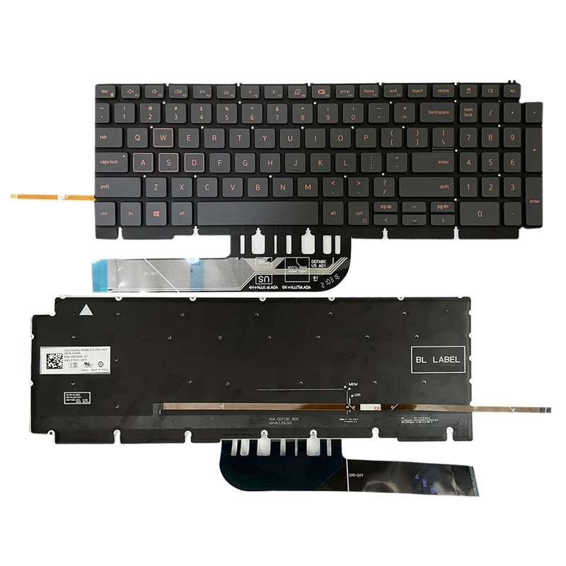 Фото Новая клавиатура для ноутбуков DELL G15 5510 5511 5515 5520 с подсветкой - 0H4XRJ FZY 0629 №5
