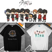 kpop new boys group stray kids personalized cotton t shirt fashion print loose top fashion hip hop casual short sleeve gifts i n