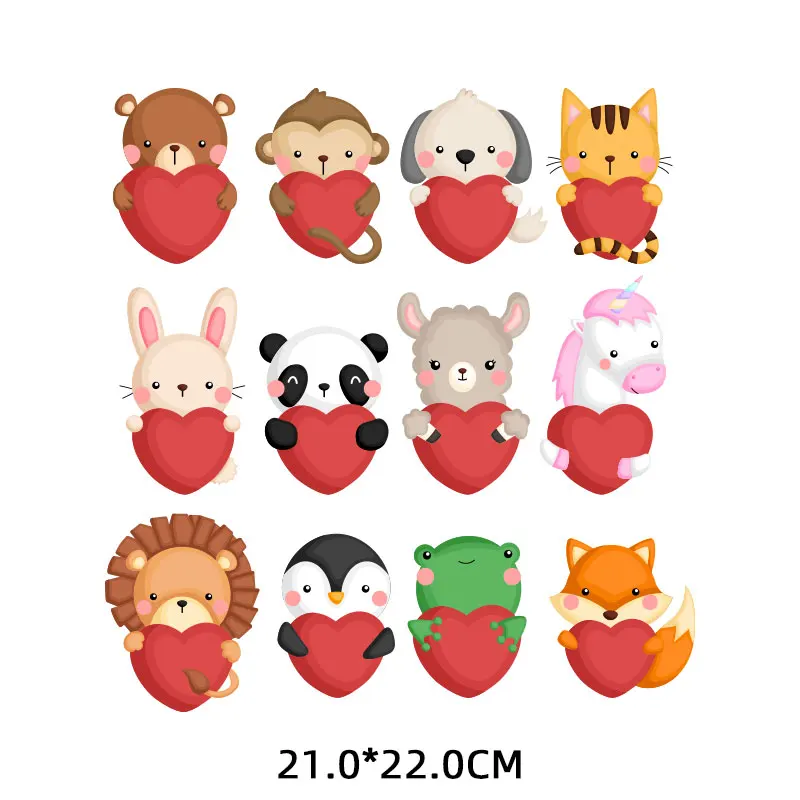 

Cartoon Animals Iron-on Transfers for Clothing Thermoadhesive Patches on Clothes Clorhing Stickers Diy Cute Rabbit Unicorn Patch