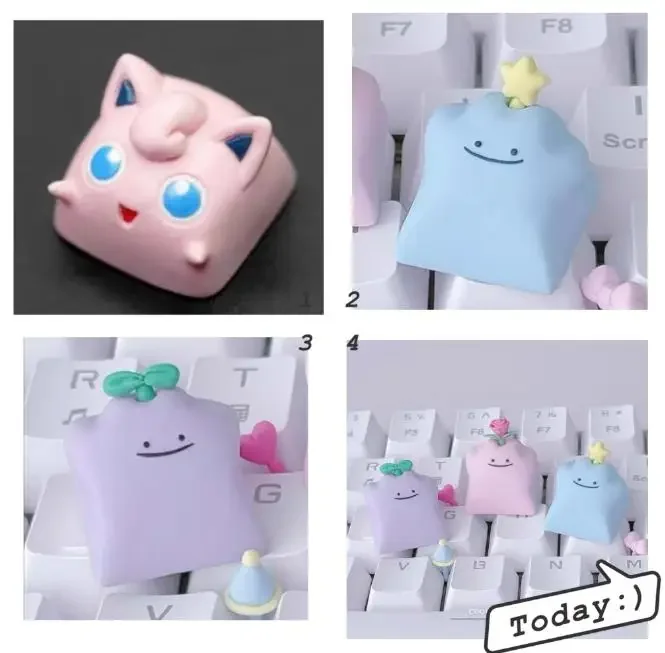 PTCG Pokemon Ditto Jigglypuff Keycap Механическая клавиатура День святого Валентина