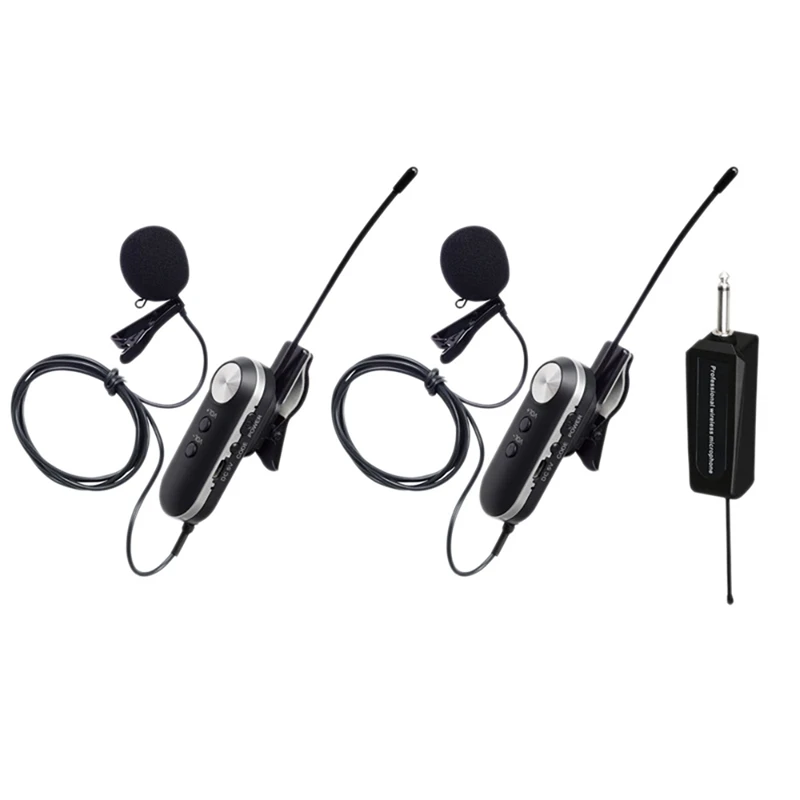 

Wireless Lavalier Microphone System Dual Wireless Lapel Mic For Iphone DSLR Camera Youtube Podcast Vlog Interview