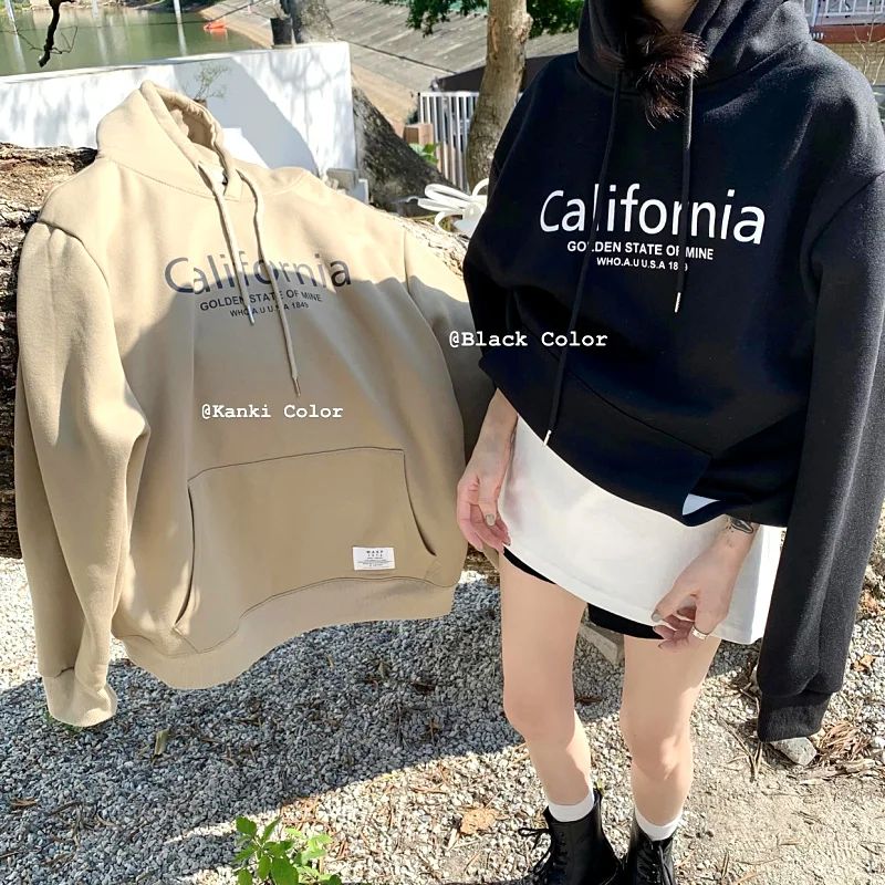 

Sweater hoodie women's super large size wild plus velvet thick loose hooded sweater letter printing lazy wind mid-length coat