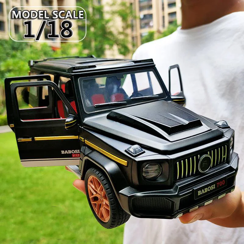 

Large 1/18 Scale G700 SUV Off-road Alloy Model Car Metal Diecast Vehicle Toy Model Collection Sound Light Children Toy Car Gift