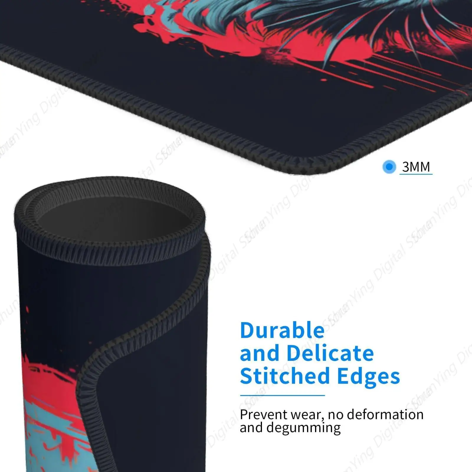 Cat Cool Punk Подарочный коврик для мыши Нескользящий резиновый игровой подходит