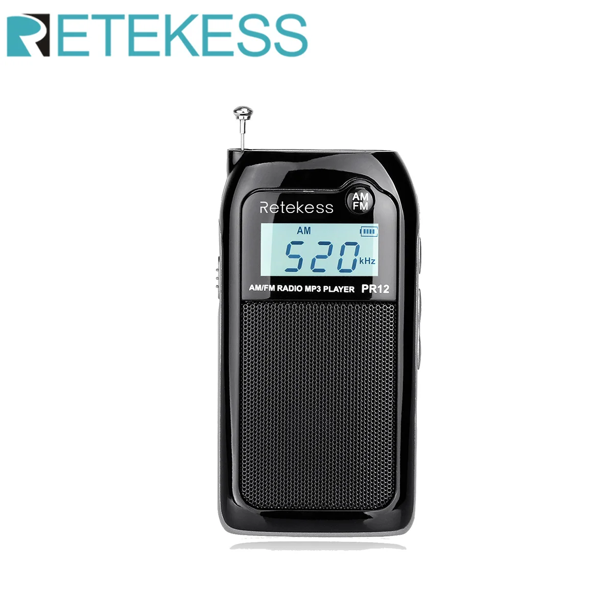 RETEKESS PR12 Radio FM AM Mini Pocket USB Radio Mp3 Portable Receiver Backlit Display Digital Stereo Support TF Card For Elderly