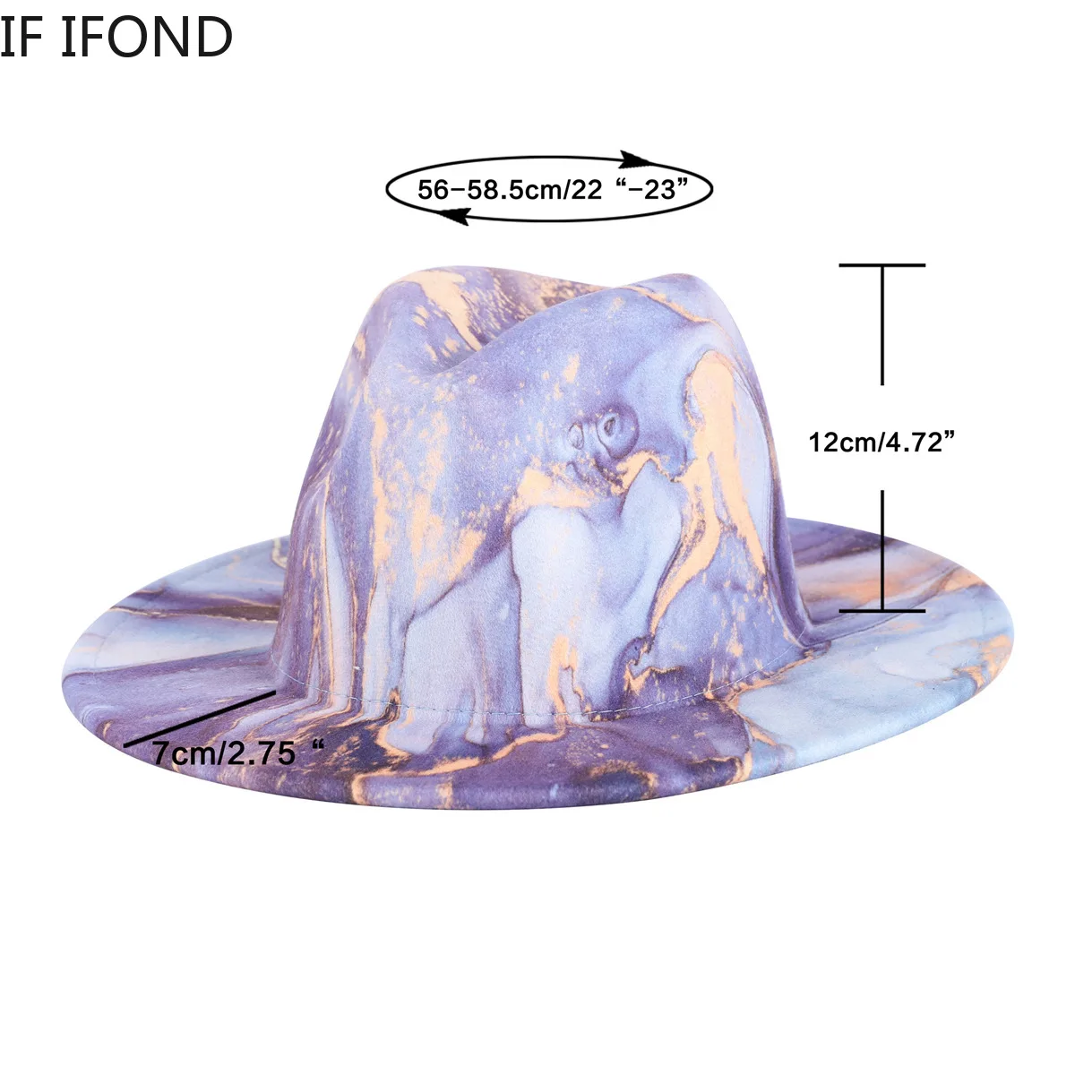Женская фетровая шляпа для уличного платья с 3D градиентом 2022 | Фетровые шляпы