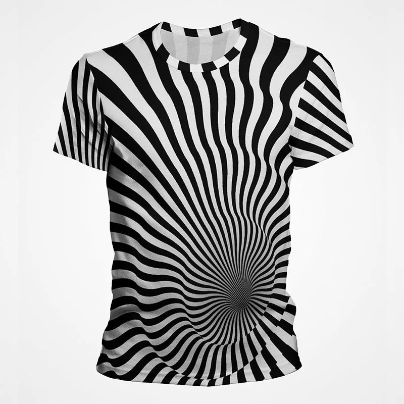

Модная художественная иллюзия, черная, белая футболка, новые летние мужские повседневные топы, футболка для женщин и детей, большие размеры, мужские футболки