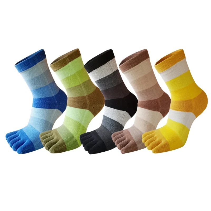 5 пар/лот, полосатые носки, мужские хлопковые деловые забавные вечерние ...