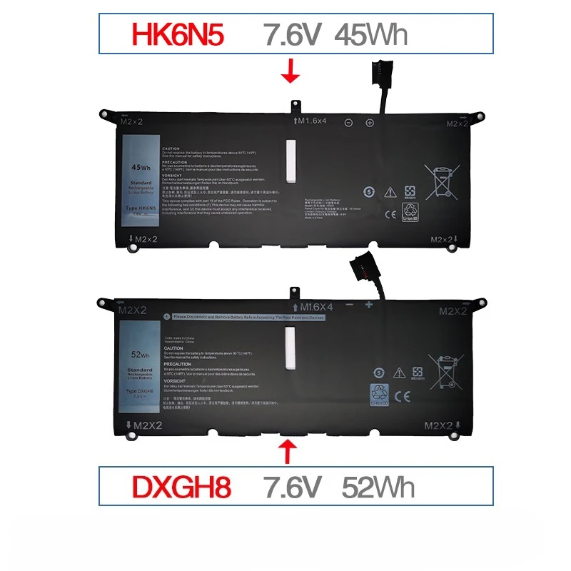 Фото Аккумулятор для ноутбуков Dell XPS13 9370 9380 9305, Latitude 3301 P113G P114G P82G H754V DGV24, Inspiron 5390 5391 7490 7191 (DXGH8 HK6N5) №3