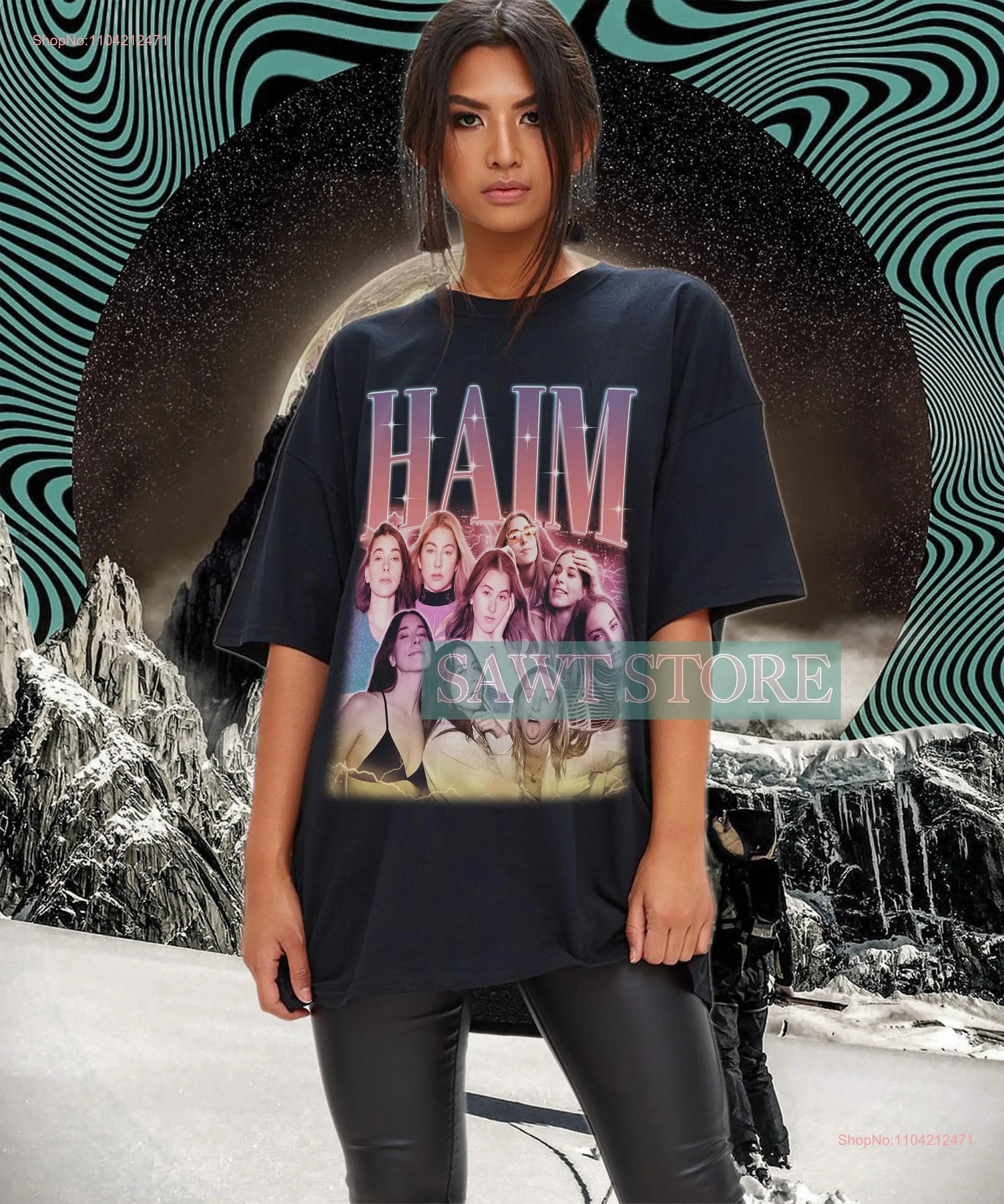 Ограниченная футболка Haim Fan Merch винтажный ретро-турный постер группа с длинными