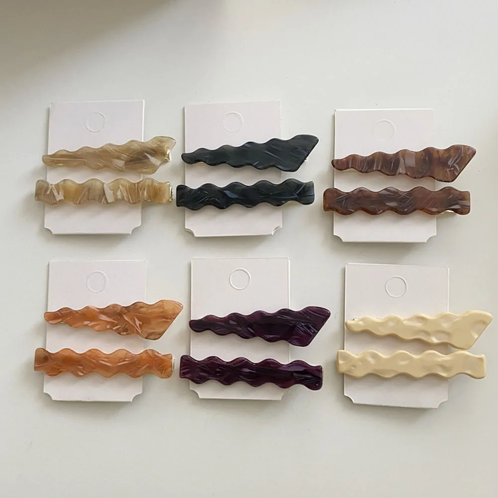 

Заколки для волос в мраморном стиле, волнистые ацетатные заколки для волос, аксессуары для волос, заколки для волос, Геометрическая боковая ...