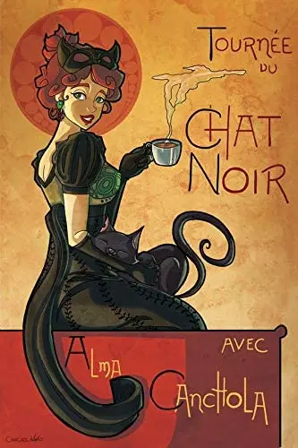 

Tournee Chat Noir Alma Avec Canchola Retro металлическая жестяная вывеска винтажная алюминиевая вывеска для дома Кофейни настенное украшение 8x12 дюймов