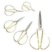 jincraftsman%c2%ae%e2%80%93a set of 5 plated golden alloy handle office kitchen handicraft houseware ribbon cutting scissor combo kit
