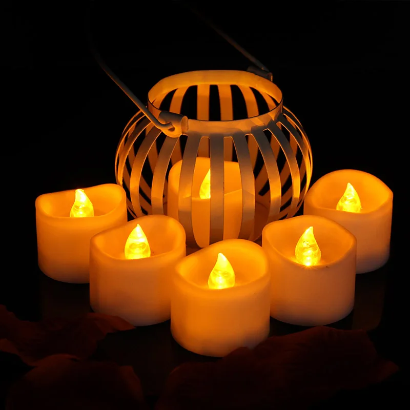 

Last 5days Longer Battery Operated LED Votive Candles Flameless Tea Lights Candles, 12 Pcs Flickering Tealights For Wedding