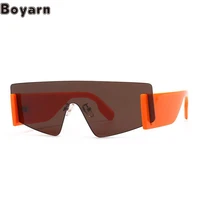 boyarn eyewear conjoined flat top sealing mirror fashion street photography ins style sunglasses large frame one piece sealin
