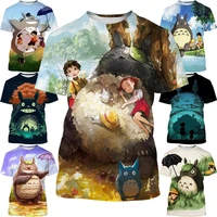 new totoro 3d printing mens and womens t shirt casual fashion round neck short sleeve cute tops