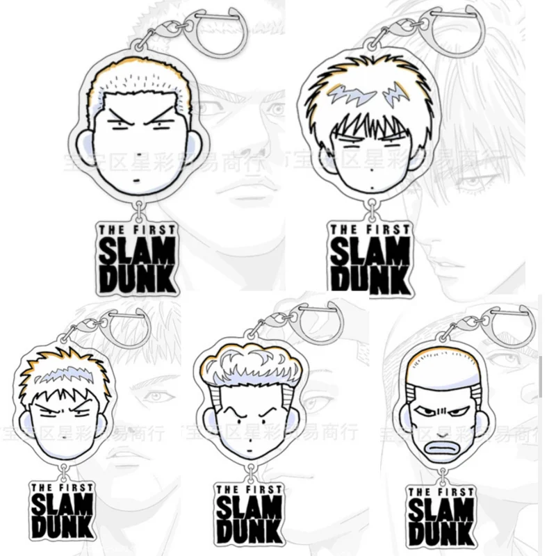 

Аниме брелок для ключей для женщин Slam Dunk, брелок для ключей для мужчин, черный, белый, комикс, акриловый брелок с принтом, Sakuragi Hanamichi, кулон, подарок для фанатов