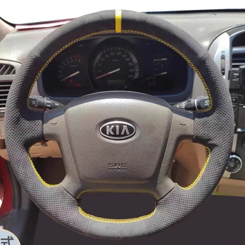 Сшитый вручную износостойкий чехол на руль из натуральной кожи и замши 100%