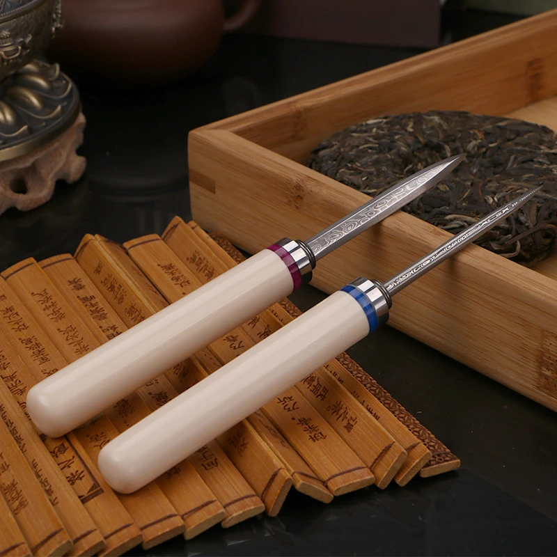 

Metal Tea Knife Cone Tools Kung Fu Tea Ceremony Chinese Luxury Teaware Handmade Puer Tea Knife Prying Te Matcha Home Products