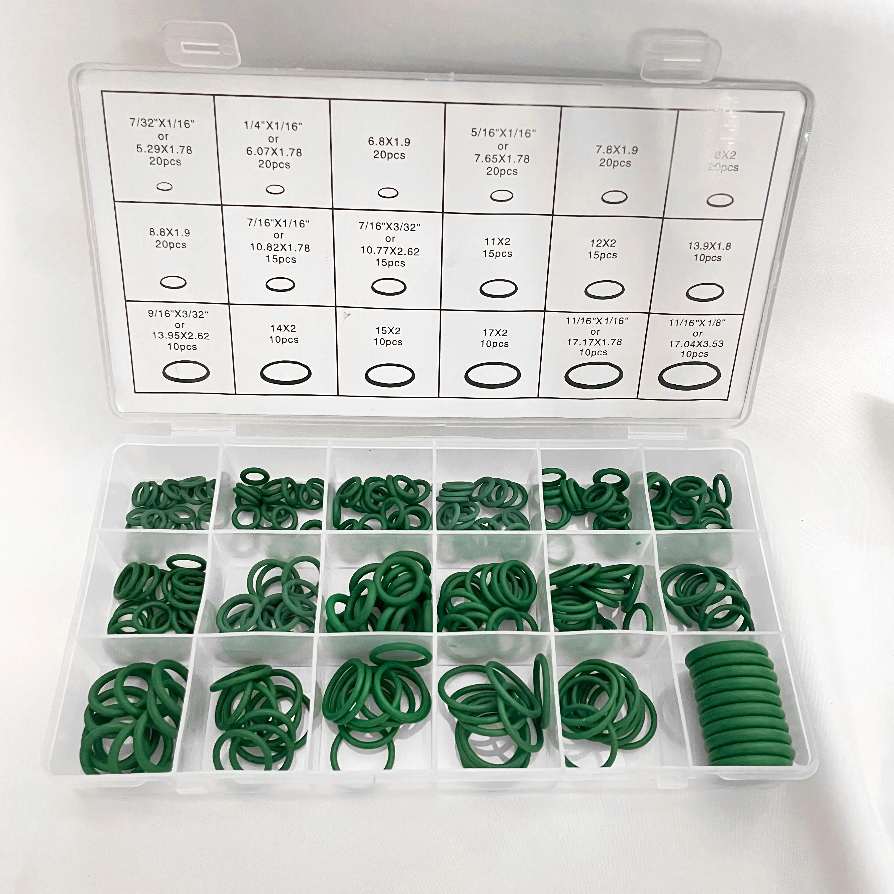 

Резиновые уплотнительные кольца NBR, набор 270 шт.