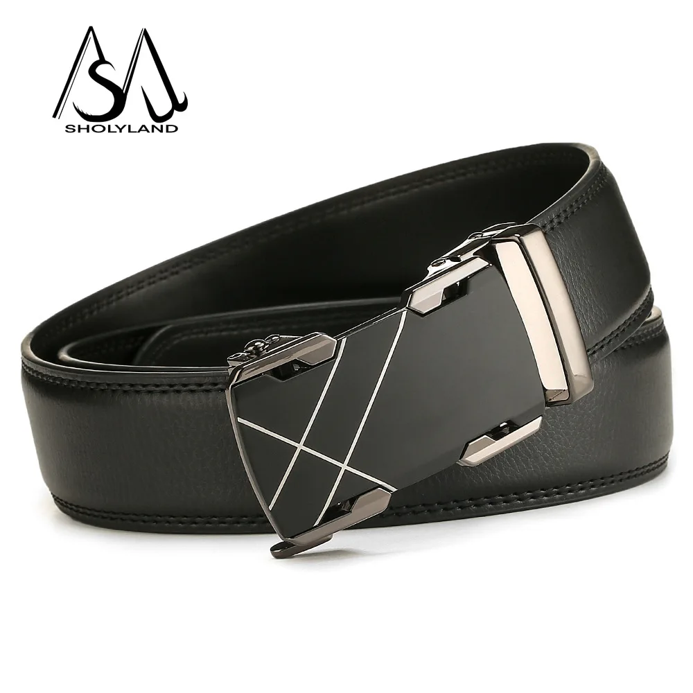 Ремень мужской кожаный с автоматической пряжкой люксовый брендовый деловой