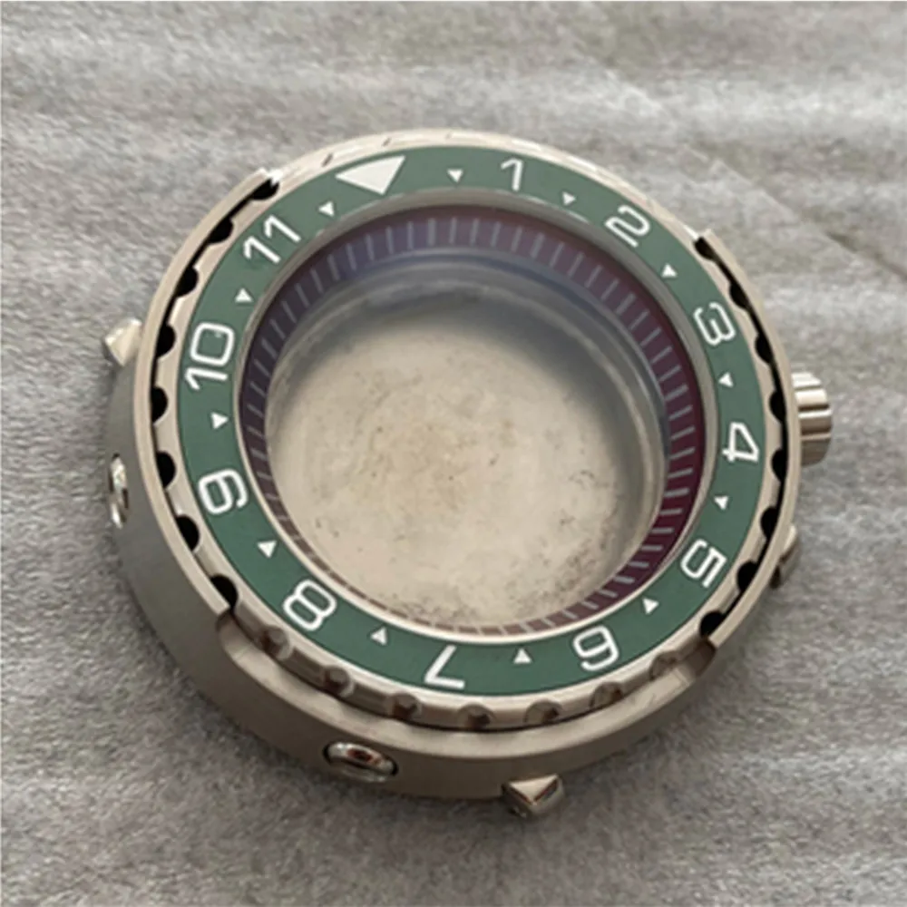 

Replacement Mineral Glass Watch Case 45MM Stainless Steel Canned Wine Red Inner Shadow Case for NH35/NH36 Watch Movement