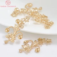 18906pcs 33x19mm 24k gold color plated brass flower charm pendants for jewelry making finding accessories